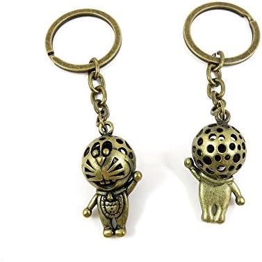 Ancient Bronze Keychain Keyring Key Chain Ring Charms Jewelry Making Handmade Y3JC7 Hollow Doraemon