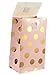 BLUE PANDA Goodie Bags Rose Gold Polka Dot Pink Paper - 24 Pack, Pink & Gold, 5.5 x 8.6 x 3 In - Paper Gift Bags with Flap Closure & Polka Dot Design for Birthday & Baby Shower Favors