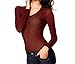 Lupo Women's Second Skin Long Sleeve Sheer Top, One-Size Wine