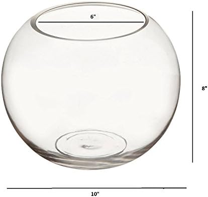 Candles4Less - 10 x 8 Inch Clear Glass Bubble Bowl Vases (Set of 4)