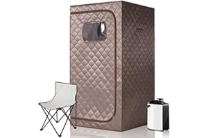 TaTalife Portable Steam Sauna,Full Size Personal Home Sauna, with1000W Steam Generator and Timing Control Remote, Foldable Chair, Steam Saunas for Home Spa