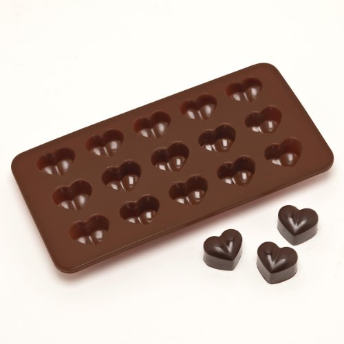 Sorbus Heart Shaped Silicone Mold for Chocolate, Jelly and Candy - 15-piece Per Mold (Set of 2)