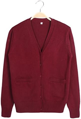 Amazon Co Jp 女子 学生服 制服 学校 スクール カーディガン 制服カーディガン ニットカーディガン スクールニット 女子学生服 女子高生 高校生 新学期 Sサイズ ワイン ホビー