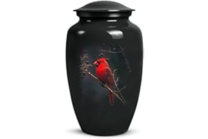 YATSKIA Red Cardinal Bird in Dark Forest Themed Urn for Adult Ashes - Funeral Cremation Urns for Male & Female - Decorative Urn for Human Ashes - Remains Ashes Urn - Cremation Urn for Human Ashes…