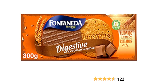 Fontaneda Digestive Galletas Cubiertas de Chocolate con Leche ...