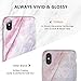 TORRAS Slim Soft Marble iPhone Xs Case/iPhone X Case, Thin Glossy Flexible TPU Rubber Gel Phone Case Cover Compatible with iPhone X(2017)/iPhone Xs(2018, 5.8’’), Pink/Grey