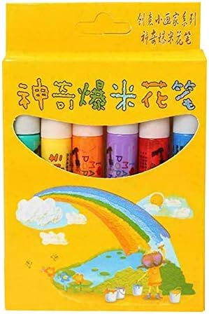 Fnsky Kids Popcorn Pens, 6 Pcs 3D Puffy Pen Colouring Drawing Pens, Christmas DIY Art Pen Card Making Pen for Kids
