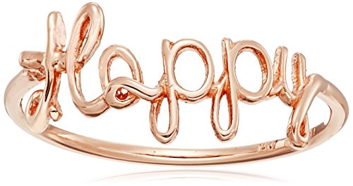 14k italian rose gold"happy" ring, size 7