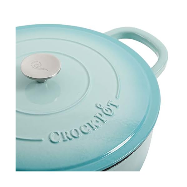 Crock Pot Artisan Enameled Cast Iron Braiser W/Lid, 5Quart, Aqua The