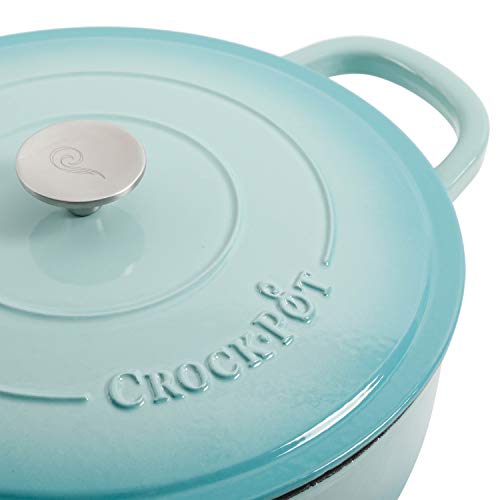 Crock Pot Artisan Enameled Cast Iron Braiser W/Lid, 5Quart, Aqua The