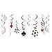 Multicolor Casino Foil Swirl Decorations - Pack of 12 (5