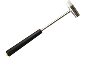 MIKMAYTOO Dual Head Small Hammer, 7 Inches, Plastic Head and Metal Head, Black Plastic Grip, Double face Jewelry Mallet, Mini Hammer for Watch, Tuning, Woodworking, Toys, DIY, Leather, Instruments