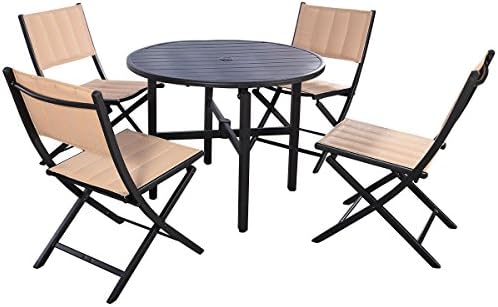 NEW sudden comfort folding chair 5 PCS Patio Outdoor Folding Chairs Table Furniture Set