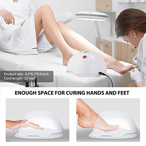 Terresa UV LED Nail Lamp, 72 Watt Nail Dryer for Gel Polish, Quick Nail Light Set with Nail Art Tools, Auto Sensor Professional Manicure Curing Lamp, 3 Timer Setting Gel Lamp for Home and Salon Use