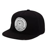 King Star Men Solid Flat Bill Hip Hop Snapback Baseball Cap Eye-Black