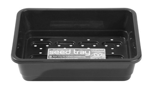 Garland GAL50HHB6 6 x Standard Half-Size Seed Trays, Black, with holes, 23x11x17 cm