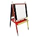 US Art Supply Zuma Children's Paint and Drawing Child Artist Easel with Chalkboard, Dry Erase Board, Large Trays, and Paper Roll