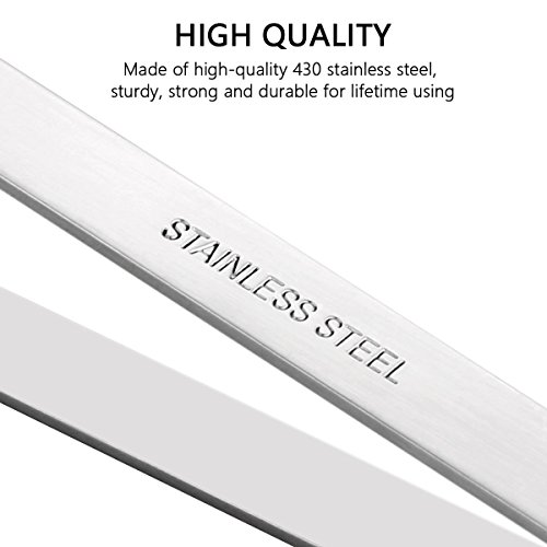 4 Pieces Fish Bone Tweezers Set, Two 4.6" Stainless Steel Tweezer and Two 5.5" Tongs for Cooking Food Design styling. - Thumbnail 3