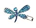 Crystal Dragonfly Hair Clip - Aqua