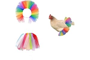 GOESUP Chicken Tutu Dress Outfit Rainbow Pet Skirt Crazy Chicken Lady Princess Dress for Your Hen