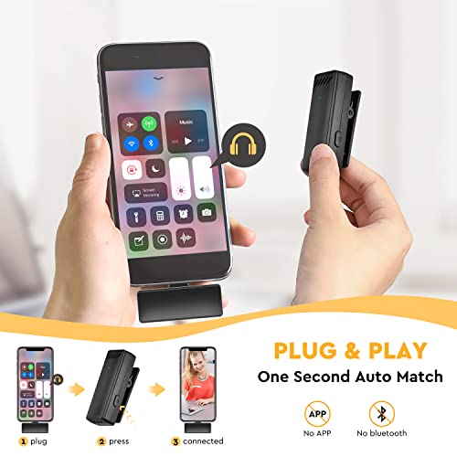 Pack Wireless Lavalier Microphone for iPhone iPad with Charging
