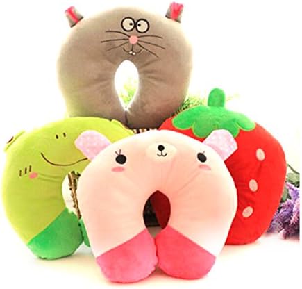 SHIPING STORY-U-Shaped Plush Pillow Travel Pillow Cartoon Animal Car Home Office Headrest Cute