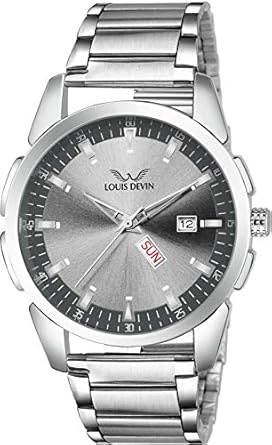 Louis Devin G010-SLV-CH Steel Chain Wrist Watch for Men