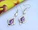 Purple Gemstone Gold Plate 925 Sterling Silver Drop Earrings for women (purple)