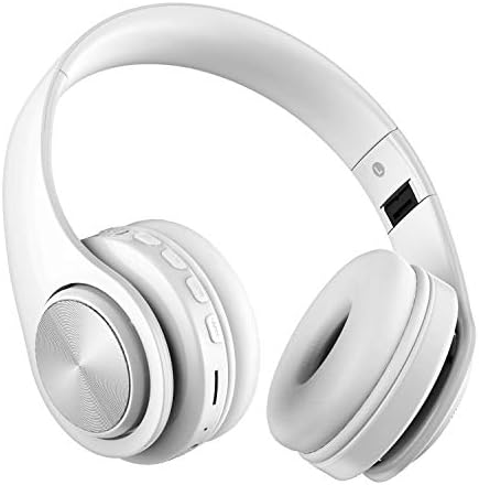 MeihuaTu Wireless Bluetooth Headphones with Built-in Mic,Noise Cancelling Over Ear headphones with Comfortable Protein Earmuffs,Hi-Fi Stereo-White