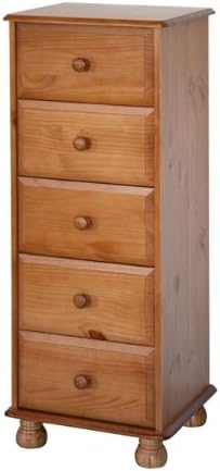 Dovedale Pine 5 Drawer Narrow Chest 450w x 385d x 1131h