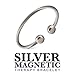 MAGNETJEWELRYSTORE Twisted Stainless Steel Magnetic Therapy Bracelet (Silver, Large - Wrist Size 7.75