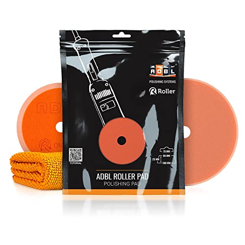 ADBL Gąbka polerska z zapięciem NA rzepy Dual Action, profesjonalna jakość, Ø 75 mm (pomarańczowy/One Step)
