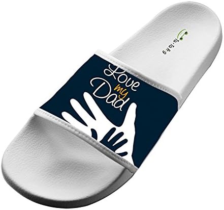 KOUY Summer Unisex I Love My Daddy Home Slippers Bath/Beach Non Slip Slide Sandals