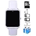 Smartwatch, Collasaro Sweatproof Smart Watch Phone with Camera and SIM Card Slot, Smart Watch for Android Samsung IOS iPhone LG Sony HTC Smartphones (White Leather)