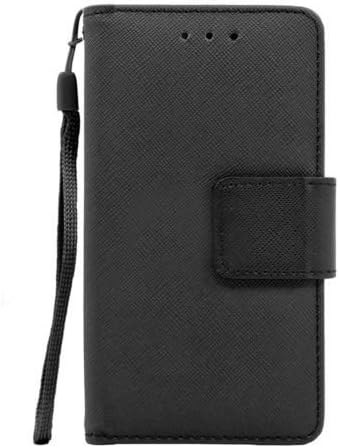 Alcatel Idol 4 / Nitro 4 / OT6055K / 6055I Case, GADGETFARMER PU Leather Case With Built-in Credit Card Slots Magnetic Design Holders Flip Stand Folio Leather Case Cover (Black Wallet)