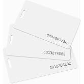 Compumatic RFID Proximity Badge Cards for NGTeco HapAttend ZKTeco (20 Pack) | Also works with time clocks from uAttend, Amano, ZK Technology. 3.36in x 2.12in x 0.8mm. Unique pre-encoded numbers printed.