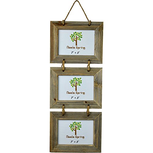 Large Triple Rustic Wood Photo Frame Single Frames
