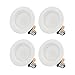 TORCHSTAR 4 Inch LED Recessed Lighting, CRI90 Dimmable Retrofit Ceiling Lights, Baffle Trim Downlight, 10W, 655LM, UL Listed, 5000K Daylight, Pack of 4
