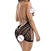 FAPIZI Womens Lingerie Babydoll Dress Underwear Hollow Halter Sleepwear Playsuit Chemise Dress (Black)