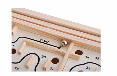 Hujinlder Kids 3D Educational Labyrinth Toy Maze Wooden Puzzle Game Maze