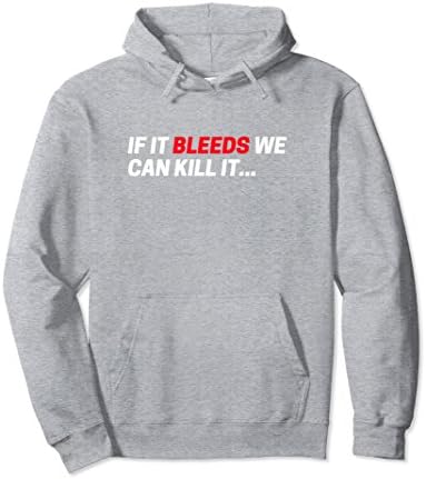 Unisex If It Bleeds We Can Kills It Pullover Hoodie Large Heather Grey
