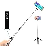 Cyber Cart Bluetooth Selfie Stick with Remote Shutter and Tripod Stand, 270 Degree Rotatable Alloy Extendable Monopod Pole 7.5 to 35.4 inches
