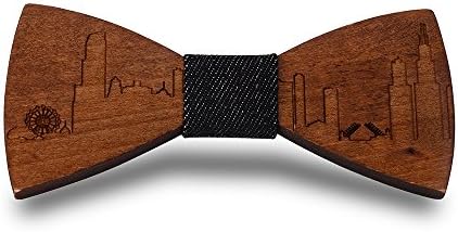 KOOWI Men's Wooden Bow Tie Creative Handmade Wood Necktie Creative Gift