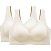 Soft Intention 2PC Jelly Wireless Bra Supportive Sport T-Shirt Bra Regular & Plus Size