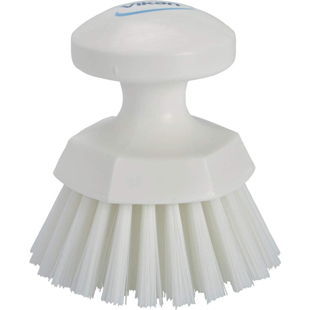 Vikan 38855 Hand-Held Scrub Brush/Keg Brush, Polypropylene, Polyester Bristle, 110mm, White, One Size, 38855