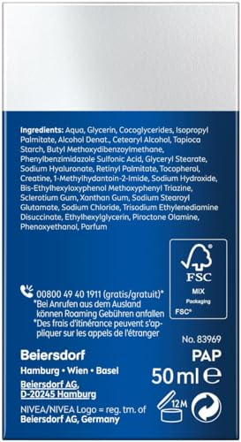 NIVEA MEN Anti-Age Hyaluron Feuchtigkeitscreme, Gesichtspflege für Männer mit Hyaluron, Pro-Retinol und LSF 15, Gesichtscreme für 24h Feuchtigkeit und sichtbare Faltenmilderung (50 ml) 8