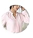 No brand Women V-Neck Long Sleeve Sheer Chiffon Shirt Blouse Tops Elegant Solid Casual Shirts