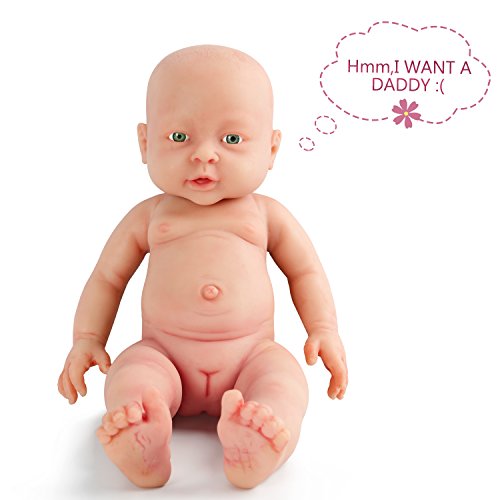 Vollence 15 Inch Realistic Reborn Baby Doll,PVC Free,Solid Platinum Liquid Full Body Silicone Real Baby Dolls,Handmade Lifelike Baby Doll With Clothes - Girl