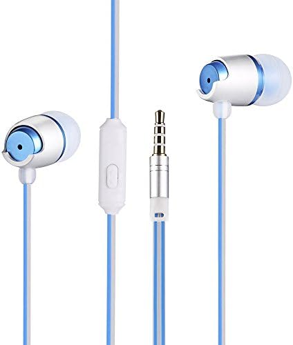 Earbuds,Timkyo 3.5mm Stereo Noise Isolating In-Ear Earbuds Headphones with Microphone for iPhone iPad iPod Samsung Galaxy S8/S7/S6/Edge (Blue)