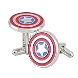 NexgenCover I Love Dad Cufflinks Hero Cuff-links Red Black Cufflinks (Hero Captain America Cufflinks Marvel Comics Formal Wear)